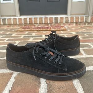 To Boot Adam Derrick Black Suede Low-Top Lace Up Modern Sneakers 10